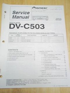 Pioneer Service Manual~DV C503 DVD Player~Origina​l~Repair