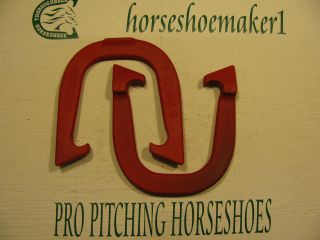 SNYDER E Z FLIP II PRO PITCHING HORSESHOES NEW, 1 PAIR RED WITH 