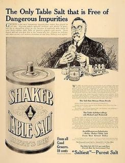   Shaker Table Salt Diamond Crystal St. Clair tin   ORIGINAL ADVERTISING