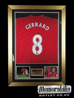 Hand Signed Steven Gerrard Liverpool FC 2005 CL Framed Display Jersey 