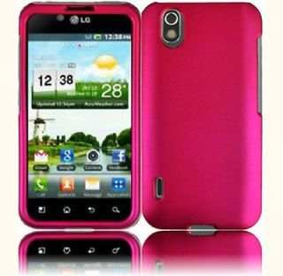   Talk LG Optimus Black P970 Solid Rose Pink Snap on Hard Case Cover