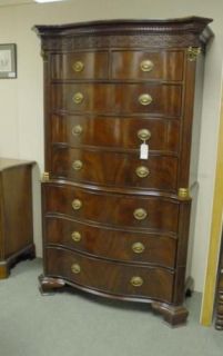 Regency Bow Front Chest on Stand Mahogany Cabinet Furniture