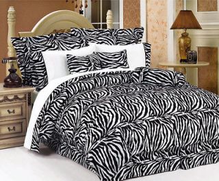7pcs queen zebra animal kingdom bedding comforter set 