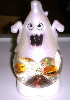 Ghost Light up Jack o latern Glitter Globe Halloween Décor 6 NeW