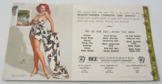 VINTAGE ELVGREN PIN UP GIRL FIT TO BE TIED ADVERTISING BEE INC INK 