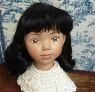 Human Hair Doll Wig, Long fine, HELEN 16 Black GLOBAL, clearance 