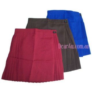 New School Uniform girls pleated gym skirt   Royal blue brown maroon 5 