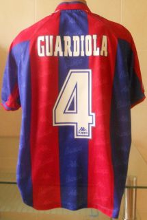 1996/1997 GUARDIOLA # 4 FC BARCELONA HOME SHIRT KAPPA SIZE XL
