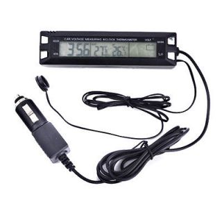 Car Digital Temperature Thermometer/Time Clock/Voltage Meter Monitor 