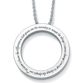 SERENITY PRAYER STAINLESS STEEL CROSS PENDANT NECKLACE AND CHAIN FREE 