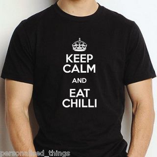   AND EAT CHILLI T SHIRT SIZES S M L XL XXL HOT SAUCE SPICY FOOD LOVER