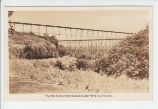 Water Floam Sugar Cane Transport Mill Old RPPC Postcard Vintage Real 