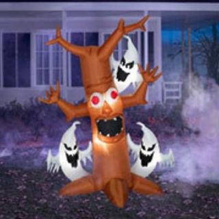   Gemmy Airblown Halloween Inflatable Scary Tree and Ghost yard decor