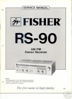 FISHER ORIGINAL Service Manual RS 90 FREE USA SHIPPING