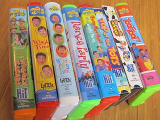   of 8 Wiggles VHS Videos Collection Set Safari Toot Western Wiggly Tots