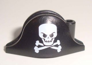 lego pirate black bicorne hat skull crossbones pattern time left