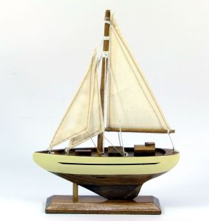 Wooden, mini model racing yacht, sail boat, nautical, 12.5cm, choice 