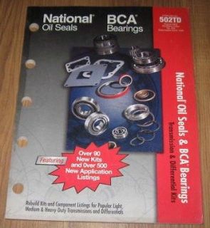 National Oil Seals BCA Bearings Transmission & Differential Kits Guide 