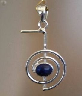   REI Reiki pendant 925 sterling silver set with genuine lapis gemstone