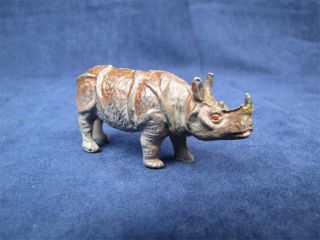 vintage charbens england rhinoceros lead zoo animal 