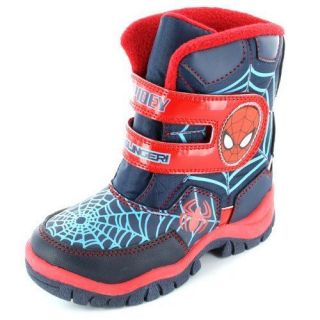 SPIDERMAN, BOYS SPIDERMAN SNOW BOOTS WEB SLINGER NAVY RED NEW IN