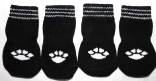 USA SELLER Non Slip Grip Dog Cat Socks Skid Free BLACK for Small Breed 