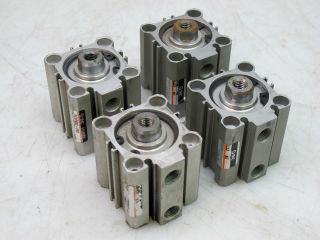 SMC AIR CYLINDERS, 32 MM BORE X 25 MM STROKE, EXTRUDED BODY, 4 PC. LOT