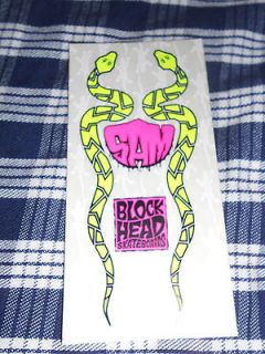 double snakes pink version Sam Cunnigham Blockhead Vintage skateboard 
