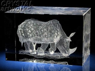 rhinoceros 3d crystal laser crystal figurine a1712s from ukraine time