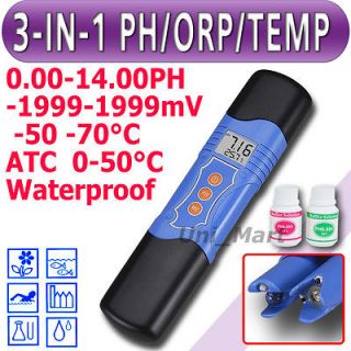 in 1 Waterproof pH / ORP / Temperature Meter Water Tester Oxidation 