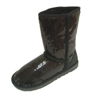 womens ladies boots sparkles glitter sequin boots comfort mid calf 