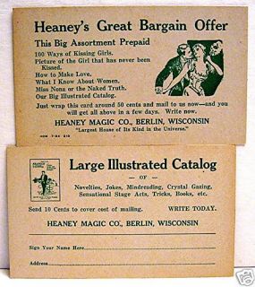 1924 heaney magician magic catalog post card berlin wi time