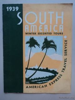 1939 American Express South America Travel Brochure Vintage Wiley 