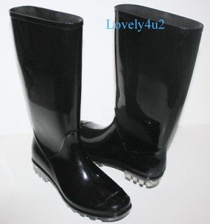 new coach pixy black slick rain boots 5m