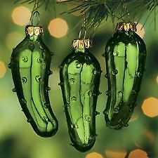 LEGEND of the PICKLE CHRISTMAS TREE ORNAMENTS Hand Blown Glass