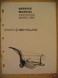 sperry new holland 880 forage harvester service manual one day