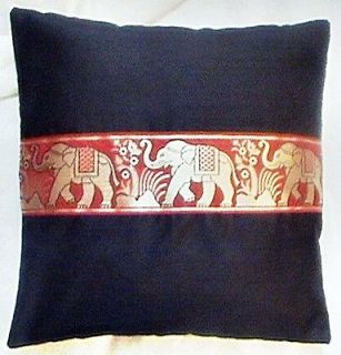 ELEPHANT DESIGNER CUSHION COVER ETHNIC INDIAN PILLOW CASE 16 ONE TOSS 