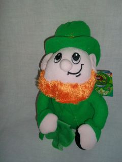 13 Irish St Patricks Day Leprechaun Holding 4 Leaf Clover Stuffed 