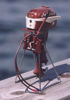 Display Stand 1950s Johnson K&O Toy Outboard Motors Holiday Bronze