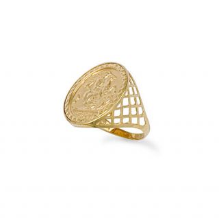 9ct gold half sovereign medallion ring 3g from united kingdom