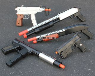 NEW Lot 5 Airsoft Guns Spring Shotgun Uzi Pistols Toy Handguns with 