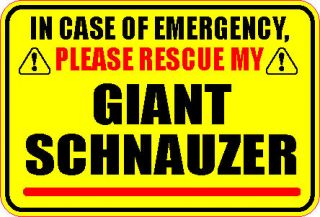 in case of emergency rescue my giant schnauzer sticker time