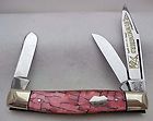   Buster Fightn Rooster Pink Cracked Pearl Hummingbird Stockman Knife