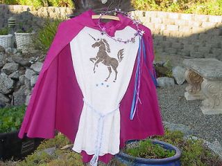 Girls Warrior Princess Knight Costume Box Unicorn Hand Stenciled 