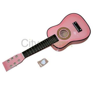 brand new acoustic guitar 23 inch pink pick strings one