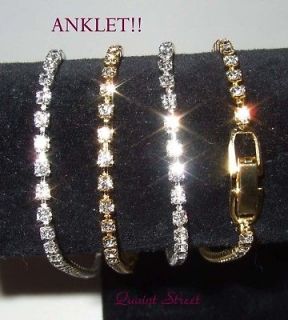 Petite Tennis Anklet Ankle Bracelet Clear Crystal 9 Silver NEW 