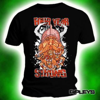 Officia Mensl T Shirt FOUR YEAR STRONG Black VIKING All Sizes