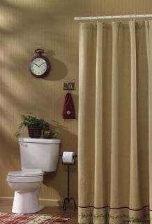 Thistleberry Vine Cotton Country Primitive Bath Shower Curtain 72x72