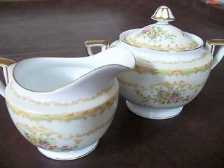 vintage noritake china creamer and sugar bowl with lid set