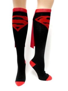   Chest Logo Black and Red Knee High Derby Socks with Cape, NEW UNUSED